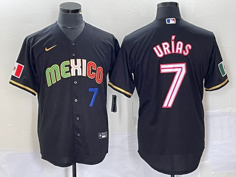 Men 2023 World Cub Mexico #7 Urias Black pink Nike MLB Jersey18->more jerseys->MLB Jersey